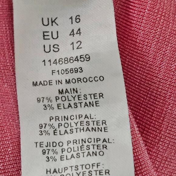 ASOS DESIGN Pink Tie Front Blouse Size 12 - Picture 4 of 4